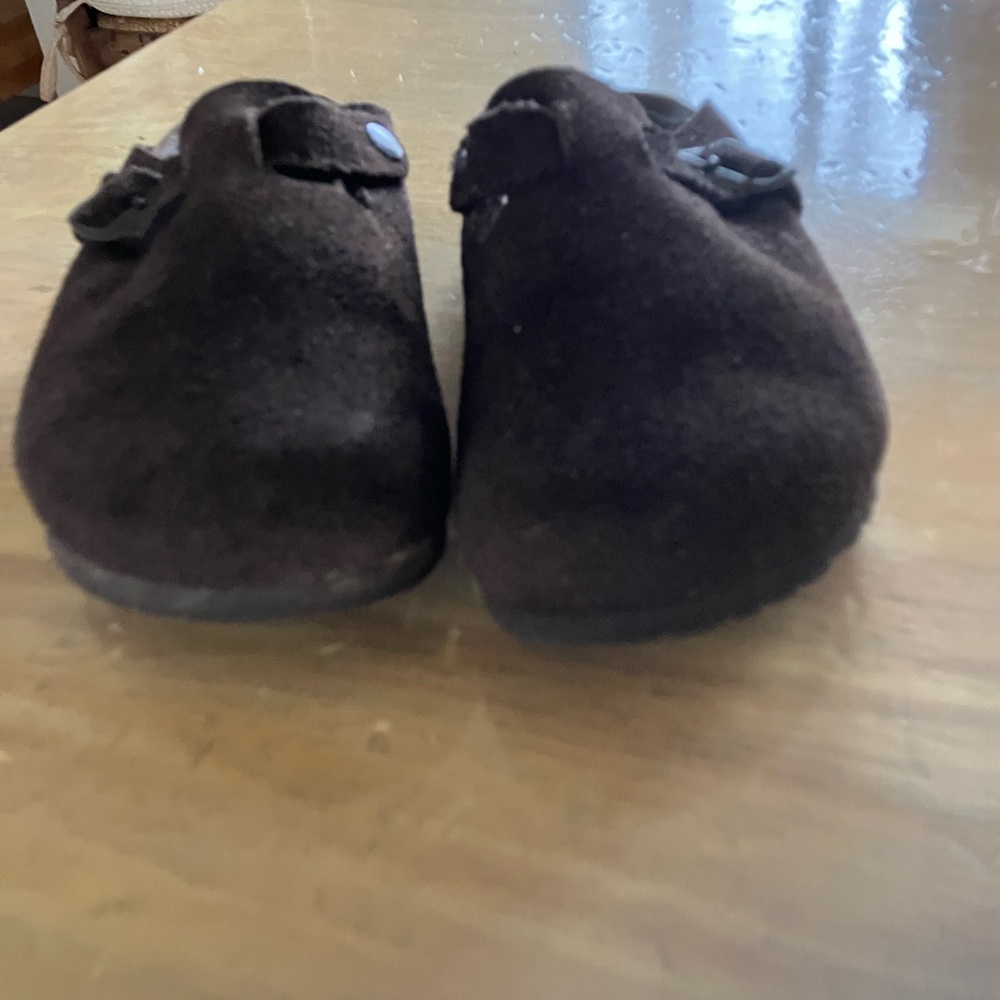 Brown suede classic Boston Birkenstock.